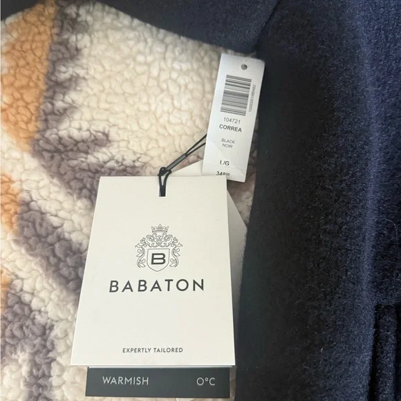 NWT Babaton Correa Funnel-Neck Wool Coat Black Size Large - Picture 10 of 13